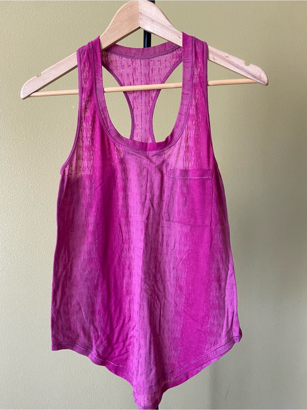 LuluLemon Women’s Fuchsia Racerback Tank Top with Pocket